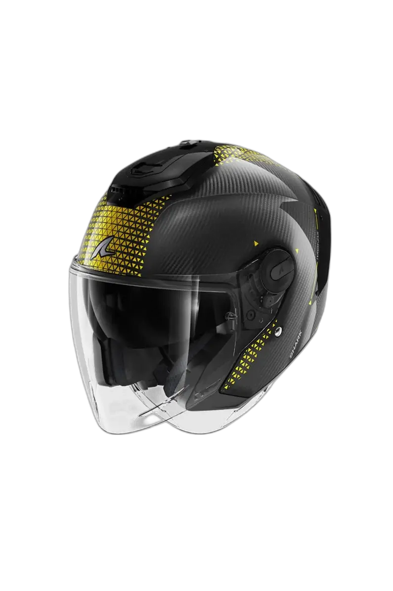 SHARK JET CARBON IKONIK Carbon Moto Jet Caschi Cromo Oro 