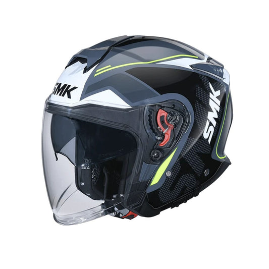 SMK GTJ ESCAPE MA213 MOTO CASCHI JET OPACO NERO BIANCO