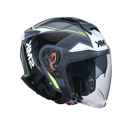 SMK GTJ ESCAPE MA213 MOTO CASCHI JET OPACO NERO BIANCO