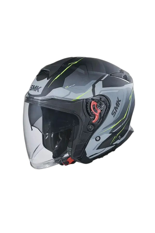 SMK GTJ ESCAPE MA264 Moto Caschi Jet Opaco Nero Grigio 