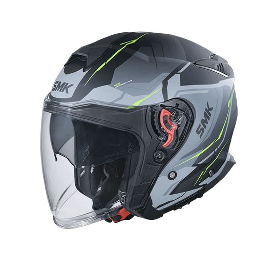 SMK GTJ ESCAPE MA264 MOTO CASCHI JET OPACO NERO GRIGIO 