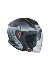 SMK GTJ ESCAPE MA264 Moto Caschi Jet Opaco Nero Grigio 