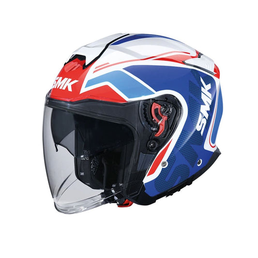 SMK GTJ TOURER GL135 MOTO CASCHI JET MOTO URBAN BLU BIANCO 
