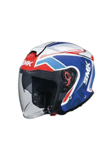 SMK GTJ TOURER GL135 Moto Caschi Jet Urban Blu Bianco 