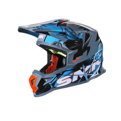 SMK ALLTERRA FULMINE GL651 Moto Cross Caschi Nero Grigio Blu 