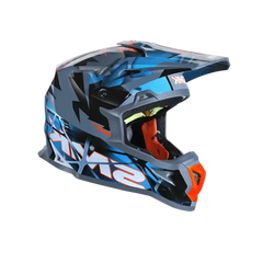 SMK ALLTERRA FULMINE GL651 Moto Cross Caschi Nero Grigio Blu 