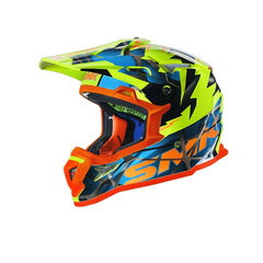 SMK ALLTERRA FULMINE GL457 Moto Cross Caschi Giallo Flou Blu Arancione