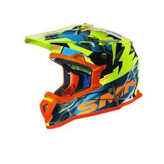 SMK ALLTERRA FULMINE GL457 Moto Cross Caschi Giallo Flou Blu Arancione 