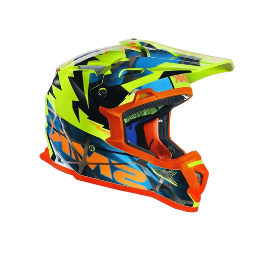 SMK ALLTERRA FULMINE GL457 Moto Cross Caschi Giallo Flou Blu Arancione 