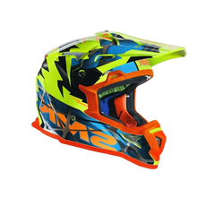 SMK ALLTERRA FULMINE GL457 Moto Cross Caschi Giallo Flou Blu Arancione 