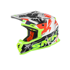 SMK ALLTERRA FULMINE GL174 Moto Cross Caschi Bianco Rosso Giallo Flou 