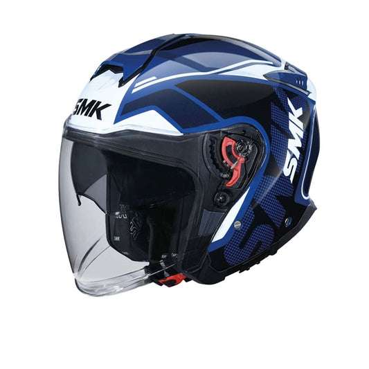 SMK GTJ TOURER GL515 MOTO JET CASCHI BLU BIANCO NERO 