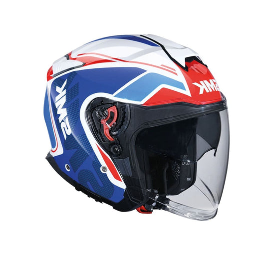 SMK GTJ TOURER GL135 MOTO CASCHI JET MOTO URBAN BLU BIANCO 