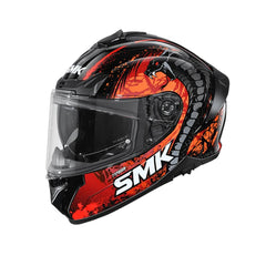 SMK TYPHOON REPTILE GL273 MOTO INTEGRALE CASCHI NERO ROSSO