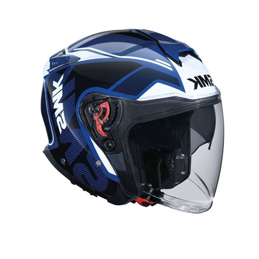 SMK GTJ TOURER GL515 MOTO JET CASCHI BLU BIANCO NERO 