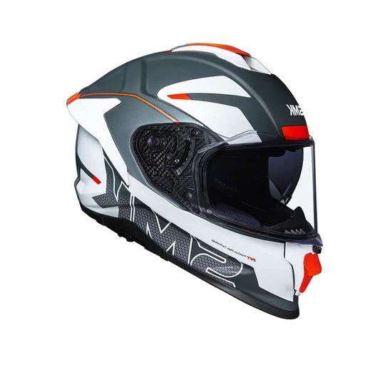 SMK TITAN FIREFLY MA613 MOTO INTEGRALE CASCHI OPACO GRIGIO BIANCO