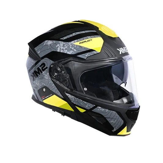 SMK GULLWING MA26 Moto Modulare Caschi Nero Grigio Giallo