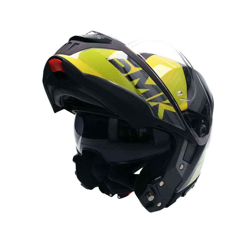 SMK GULLWING TOURLEADER MA646 MOTO MODULARE CASCHI NERO GRIGIO GIALLO FLOU