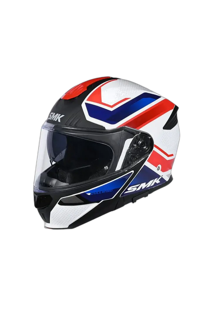 SMK GULLWING GL153 Moto Modulare Caschi Bianco Rosso Blu 