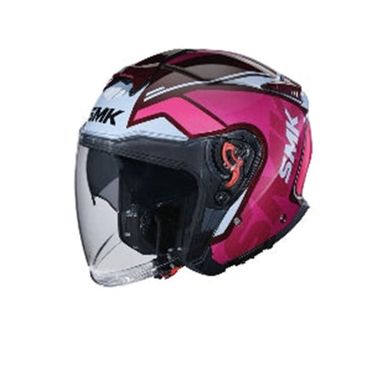 SMK GTJ TOURER GL363 MOTO CASCO JET CASCHI ROSA BIANCO MARRONE 
