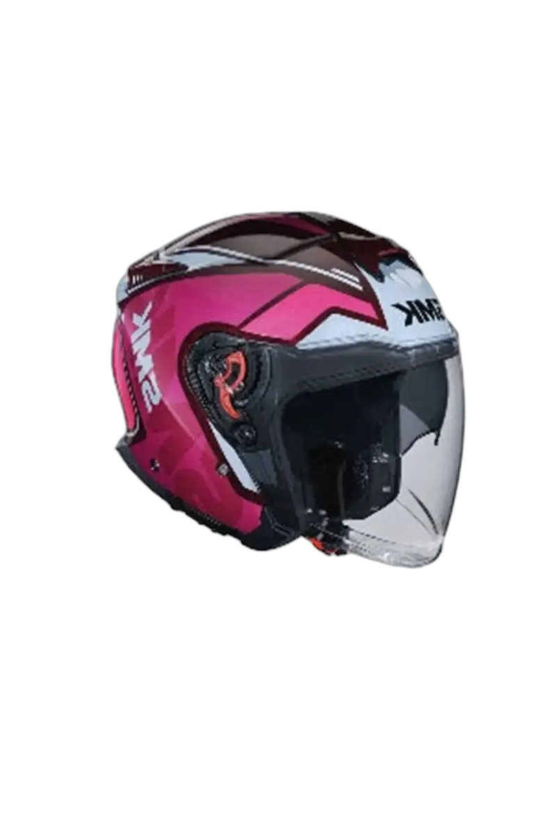 SMK GTJ TOURER GL363 Moto Casco Jet Caschi Rosa Bianco Marrone 