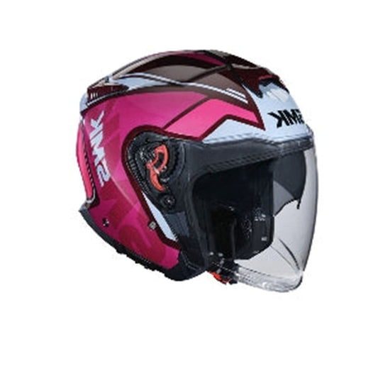 SMK GTJ TOURER GL363 MOTO CASCO JET CASCHI ROSA BIANCO MARRONE 