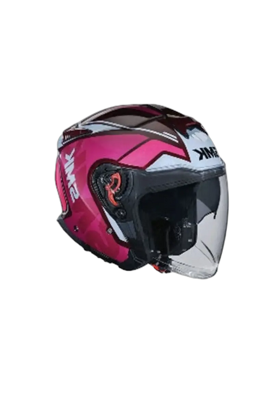 SMK GTJ TOURER GL363 Moto Casco Jet Caschi Rosa Bianco Marrone 