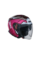 SMK GTJ TOURER GL363 Moto Casco Jet Caschi Rosa Bianco Marrone 