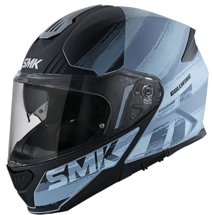 SMK GULLWING TOURLEADER MA626 MOTO MODULARE CASCHI OPACO NERO BLU 