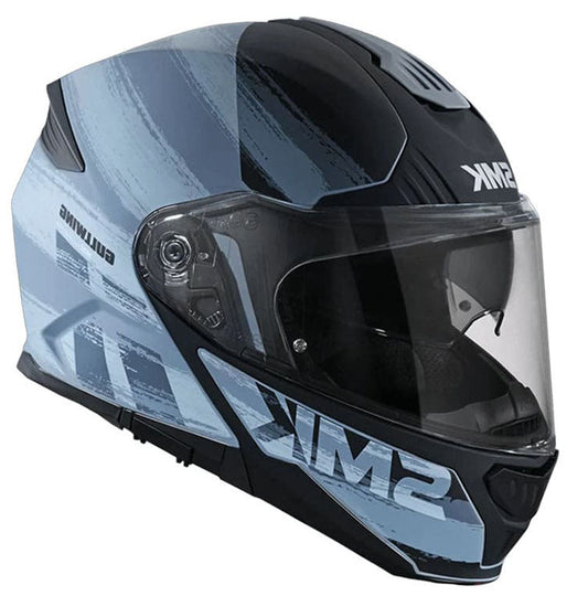 SMK GULLWING TOURLEADER MA626 MOTO MODULARE CASCHI OPACO NERO BLU 
