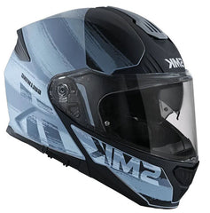 SMK GULLWING TOURLEADER MA626 MOTO MODULARE CASCHI OPACO NERO BLU 