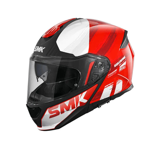 SMK GULLWING TOURLEADER GL363 MOTO MODULARE CASCHI OPACO ROSSO BIANCO 
