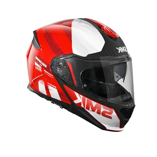 SMK GULLWING TOURLEADER GL363 MOTO MODULARE CASCHI OPACO ROSSO BIANCO