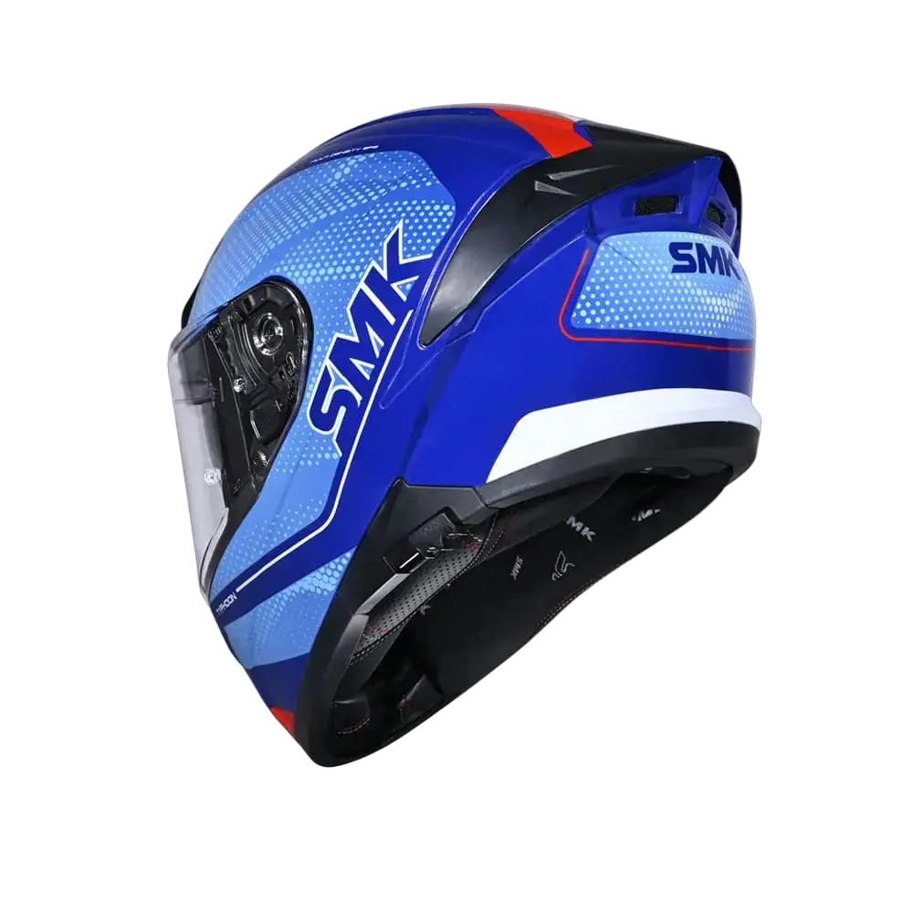 SMK TYPHOON MA553 Moto Integrali Caschi Opaco Blu Rosso Bianco 