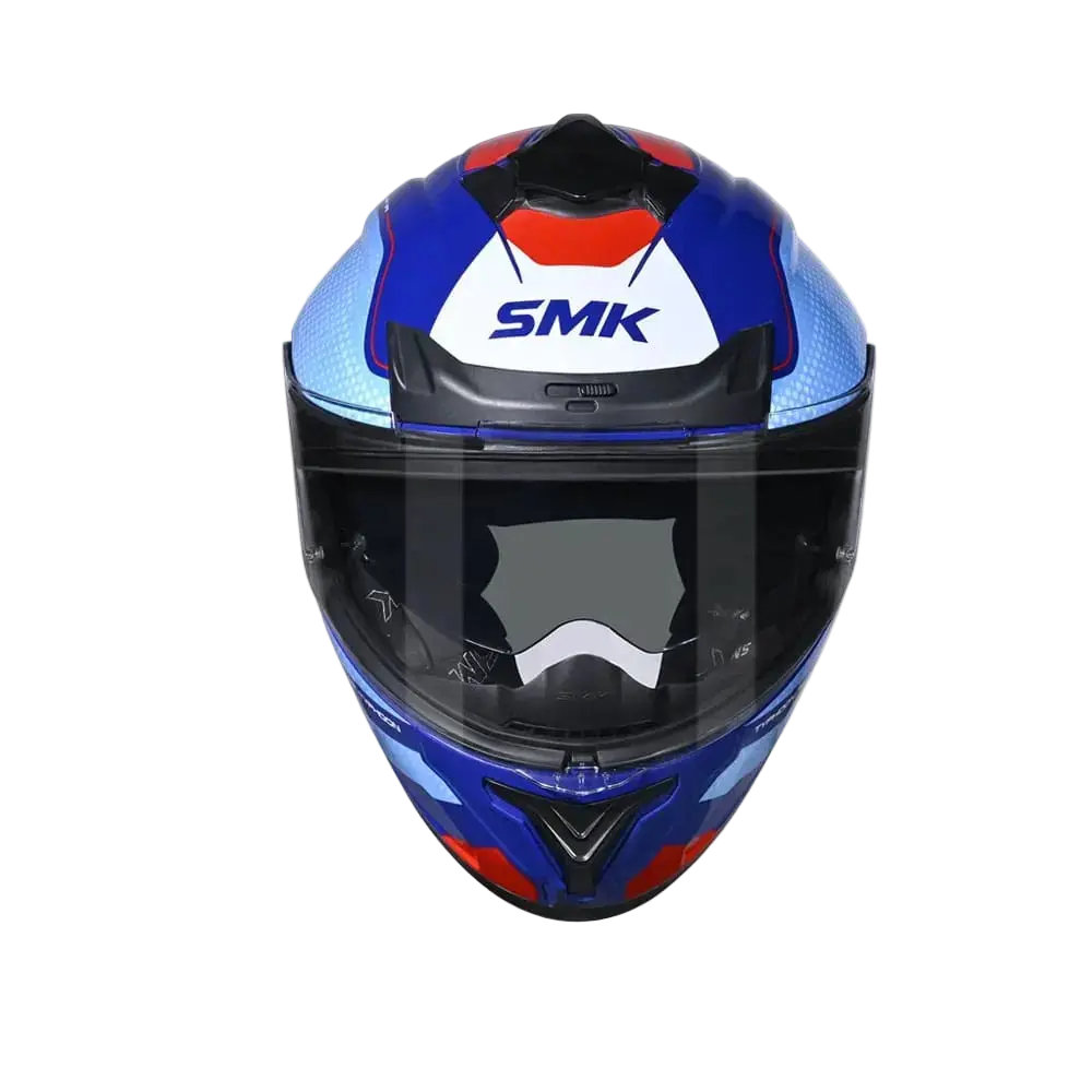 SMK TYPHOON MA553 Moto Integrali Caschi Opaco Blu Rosso Bianco 