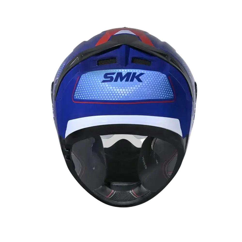 SMK TYPHOON MA553 Moto Integrali Caschi Opaco Blu Rosso Bianco 