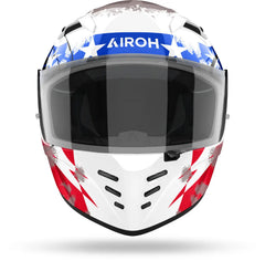 AIROH CONNOR NATION Moto Integrale Caschi Bianco Rosso Blu 