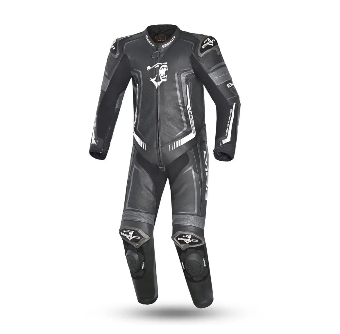 Bela Beast Tuta da Moto Nera/Bianca/Grigio scuro Tuta intera (1 pezzo) 