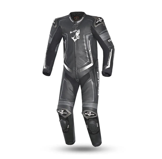 Bela Beast Tuta da Moto Nera/Bianca/Grigio scuro Tuta intera (1 pezzo) 
