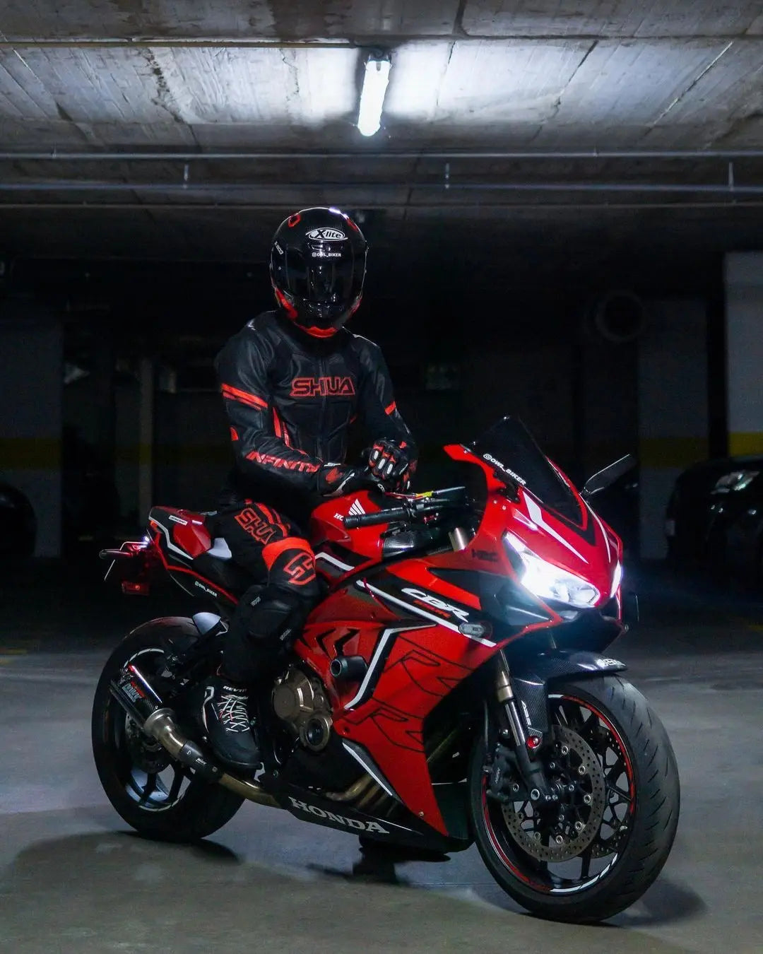 Shua Infinity Tuta Moto 2 pezzi Nero/Blu shoot 1 