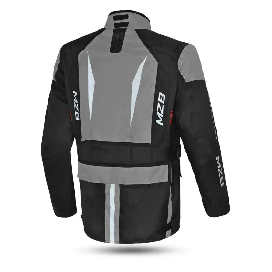 MZB Thunder Giacca da moto impermeabile Donna Nero Grigio back