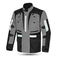 MZB Thunder Giacca da moto impermeabile Donna Nero Grigio front