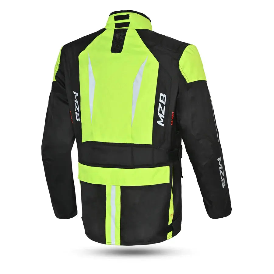 MZB Thunder Giacca da moto impermeabile Uomo Nero Flu back