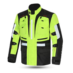 MZB Thunder Giacca da moto impermeabile Uomo Nero Flu front