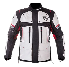 MUGENRACE T-UNO Moto Tessile Giacca Grigio Chiaro Nero Rosso 