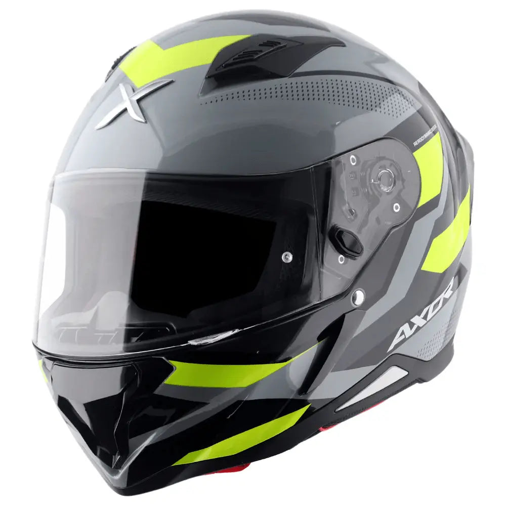 AXOR Helmets HUNTER CORNET CASCHI INTEGRALE NERO OPACO GIALLO FLUO 