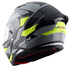AXOR Helmets HUNTER CORNET CASCHI INTEGRALE NERO OPACO GIALLO FLUO 