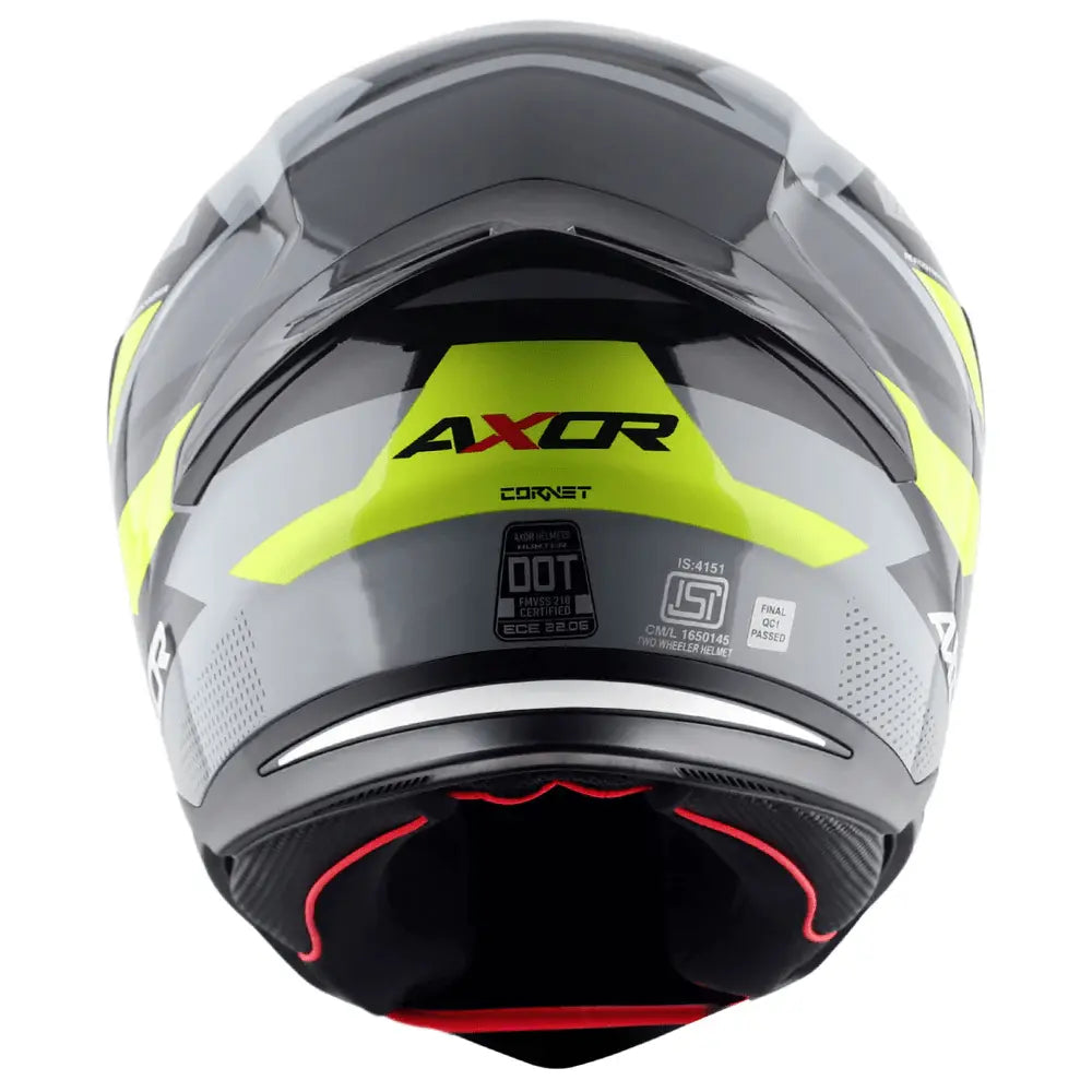 AXOR Helmets HUNTER CORNET CASCHI INTEGRALE NERO OPACO GIALLO FLUO 