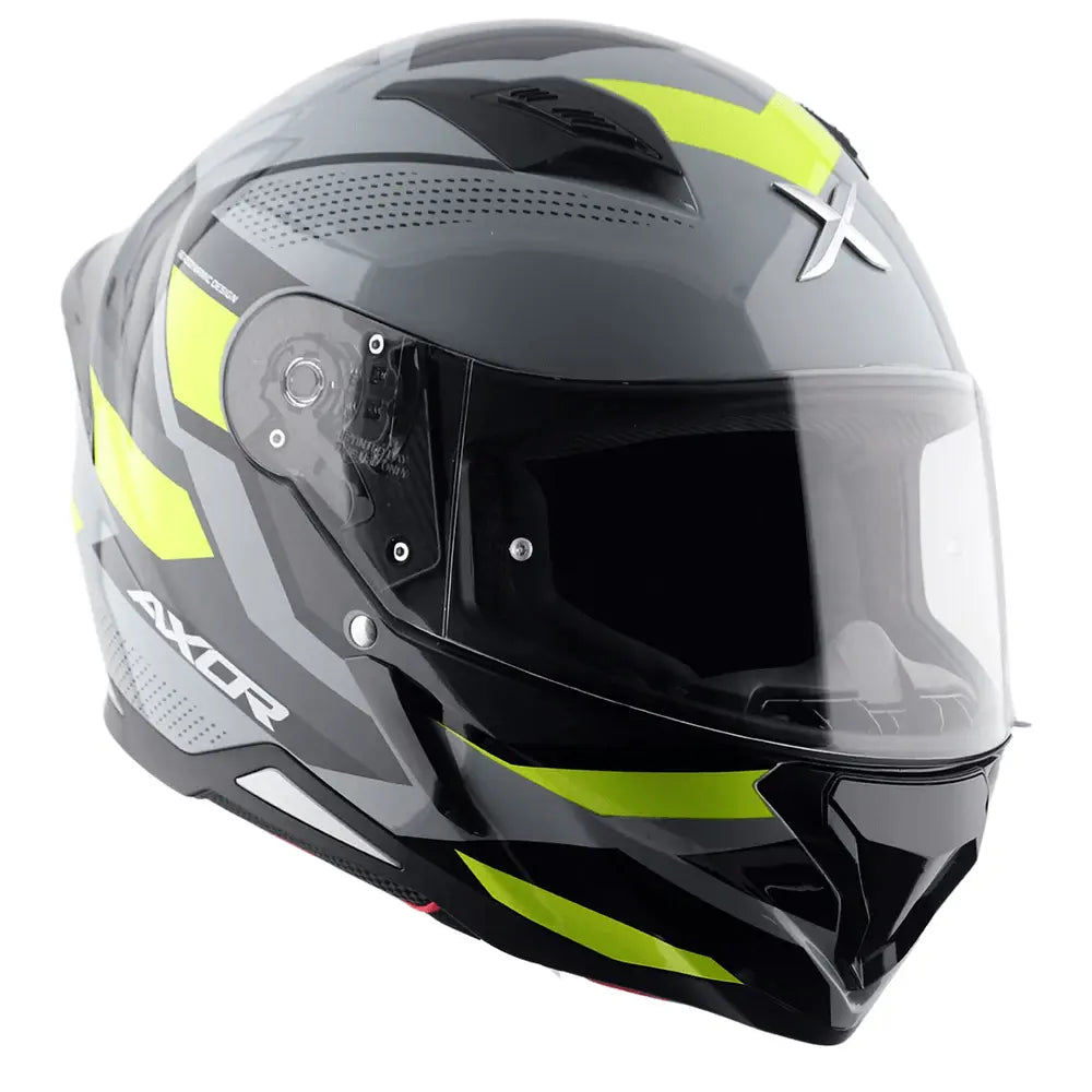 AXOR Helmets HUNTER CORNET CASCHI INTEGRALE NERO OPACO GIALLO FLUO 