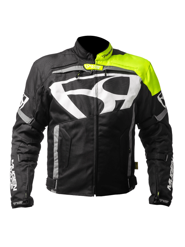 MUGENRACE AGGRESSORE-T Moto Tessile Giacca Nero Giallo Fluo 